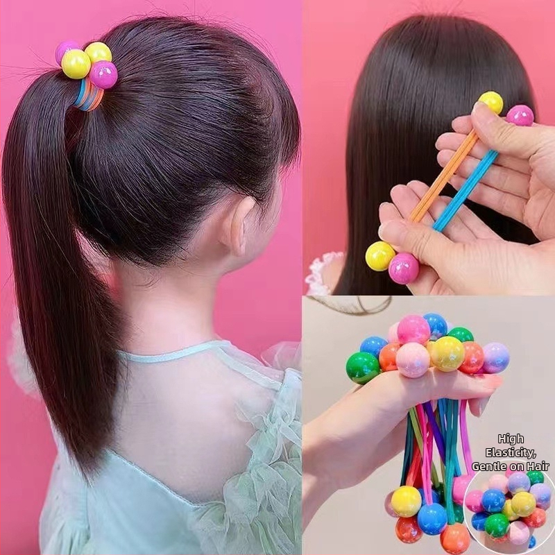 Детски аксесоар за коса, акрилен материал, ръчна изработка, корейски стил, висока еластичност, свеж и сладък дизайн (Материал: Акрил, Обработка: Ръчна изработка, Стил: Корейски стил, Еластичност: Висока, Класификация на стил: Свеж и сладък)