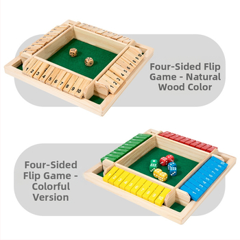 Ξύλινο παιχνίδι με φύλλα flip τεσσάρων και έξι πλευρών για οικογενειακό παιχνίδι — προάγει νοητική ανάπτυξη και επικοινωνία γονέα-παιδιού; κατάλληλο για 4–60 ετών; συσκευασία σε κουτί ή blister