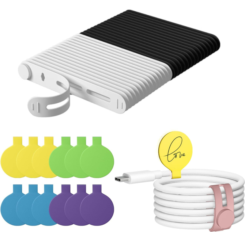 Kábeldoboz szervező asztali tároláshoz — szilikon + Velcro, asztali tárolás, befejező és porvédő berendezés