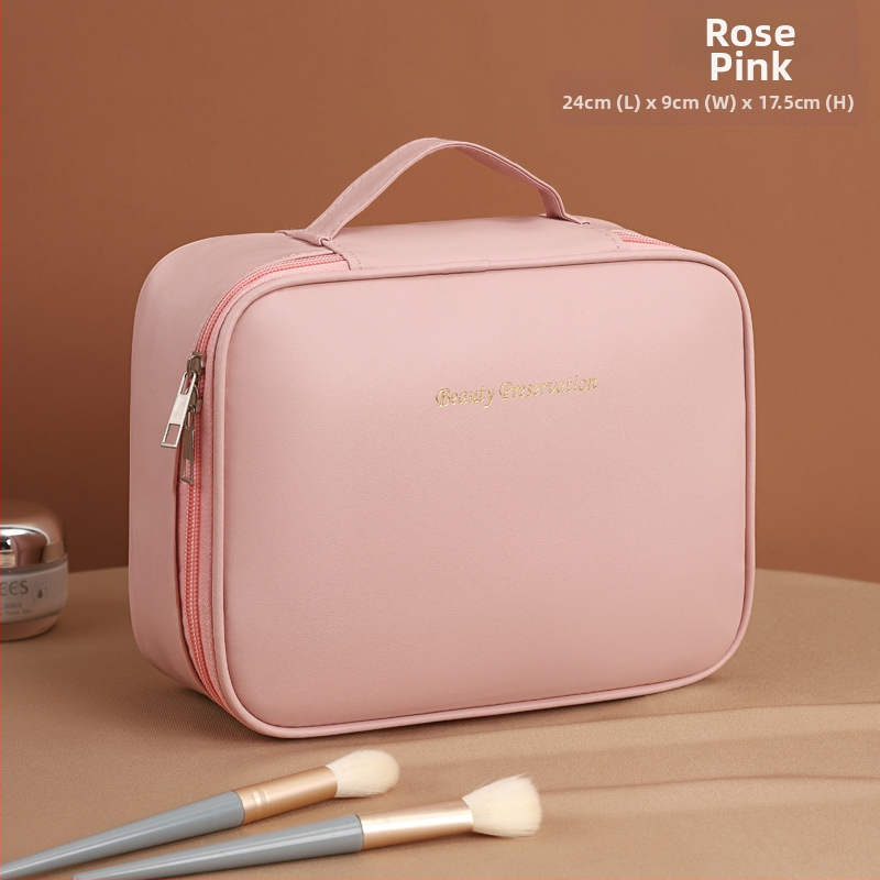 Козметична чанта с кубична форма, PU материал, запечатващо затваряне, за пътуване и съхранение на грим