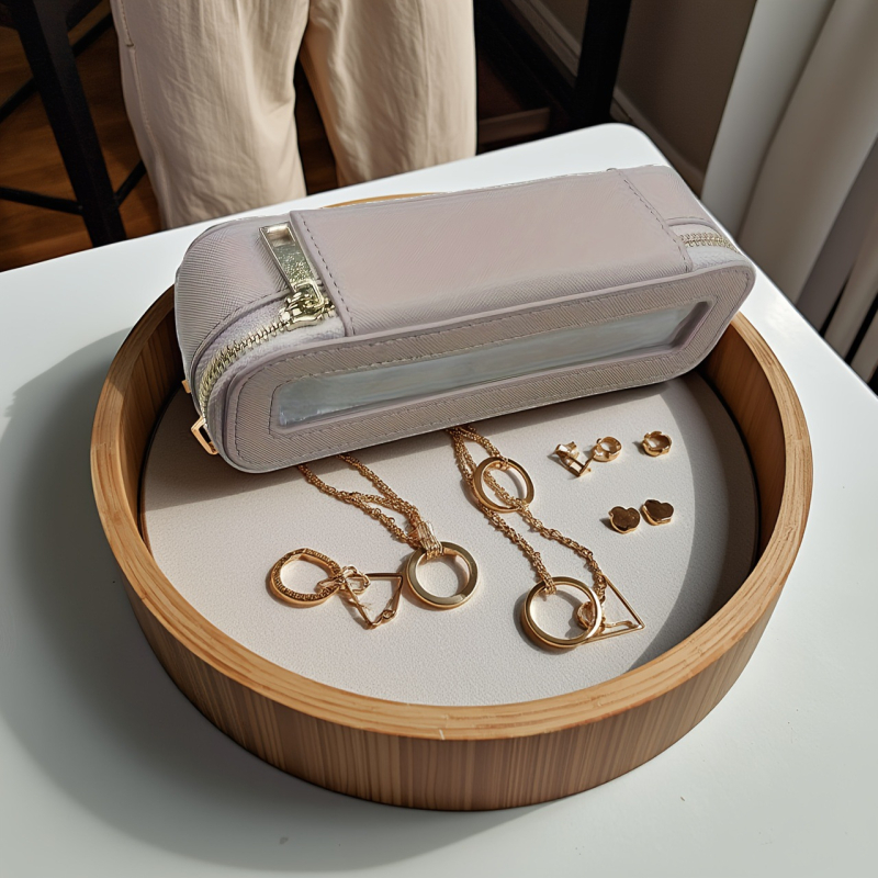 Utazási toalett-táska PVC-ből, poliészter béléssel, vízálló, lélegző, antibakteriális, ultra-könnyű, uniszex