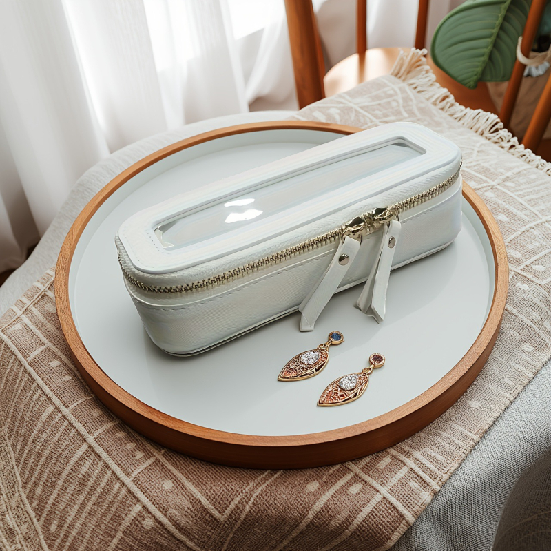 Utazási toalett-táska PVC-ből, poliészter béléssel, vízálló, lélegző, antibakteriális, ultra-könnyű, uniszex