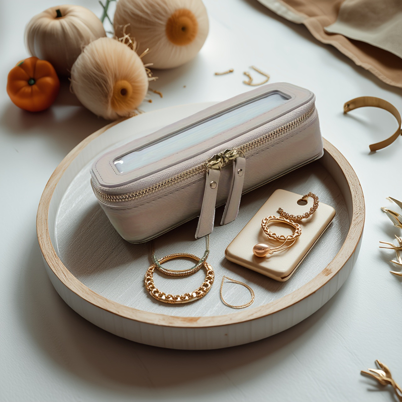 Utazási toalett-táska PVC-ből, poliészter béléssel, vízálló, lélegző, antibakteriális, ultra-könnyű, uniszex