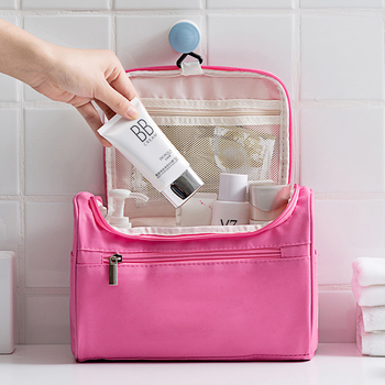 Kelioninė kosmetinės krepšys su pagalvės kabliu, atsparus vandeniui Oxford audinys, kubo formos, didelė talpa, nešiojama rankena
