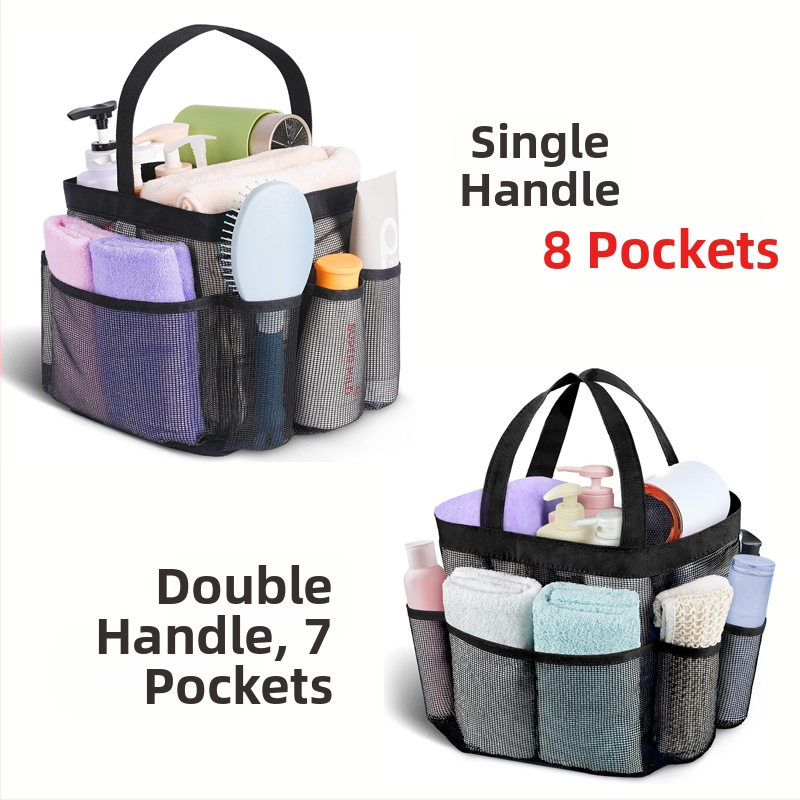 Чанта за тоалетни принадлежности с една или две дръжки, завършване с връзка, дишаща мрежеста конструкция и множество джобове за пътуване