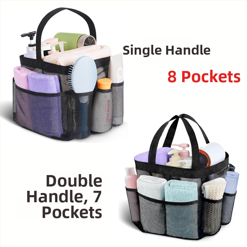 Чанта за тоалетни принадлежности с една или две дръжки, завършване с връзка, дишаща мрежеста конструкция и множество джобове за пътуване