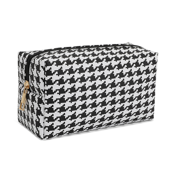 Козметична чанта - PU материал, леопардов принт, голям капацитет, подплата от полиестер, унисекс.