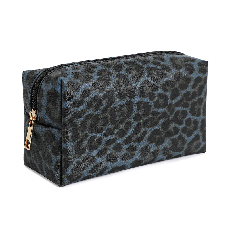 PU kozmetička torbica s leopardim uzorkom, velik kapacitet, podstava od poliestera, unisex.