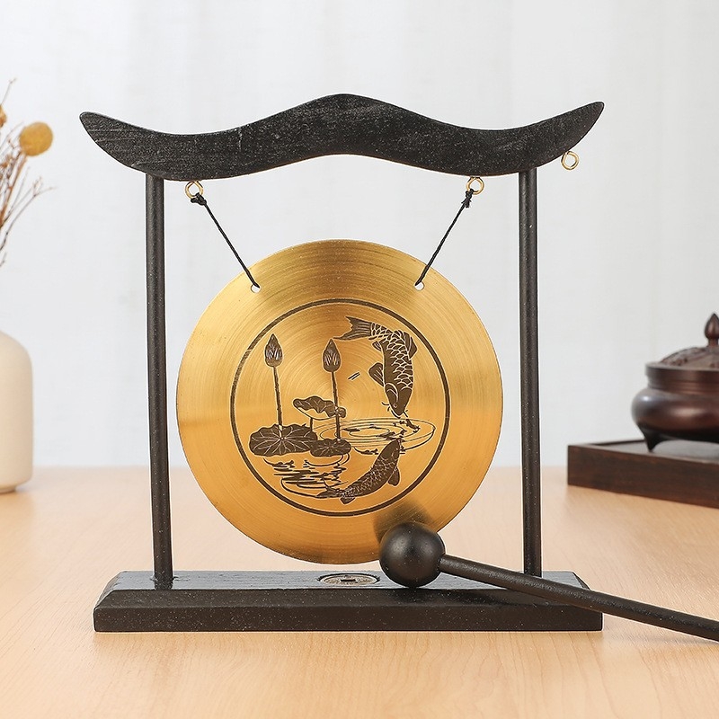 Χαλκός γκόνγκ διακοσμητικό Feng Shui με μοτίβο Bagua Baishou, κινεζικό στιλ μεταλλική τέχνη για οικιακή διακόσμηση