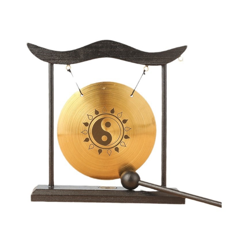 Χαλκός γκόνγκ διακοσμητικό Feng Shui με μοτίβο Bagua Baishou, κινεζικό στιλ μεταλλική τέχνη για οικιακή διακόσμηση