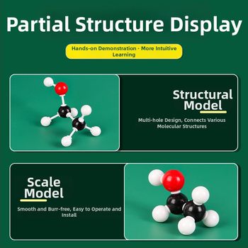 Молекулен модел на структурата, топка-пръчка модел, демонстративно учебно помагало за органични молекули в кристална форма, пластмаса, 540 g