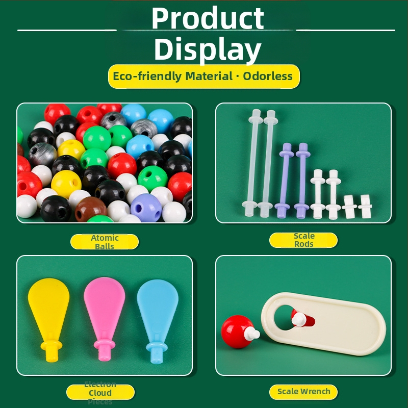 Молекулен модел на структурата, топка-пръчка модел, демонстративно учебно помагало за органични молекули в кристална форма, пластмаса, 540 g