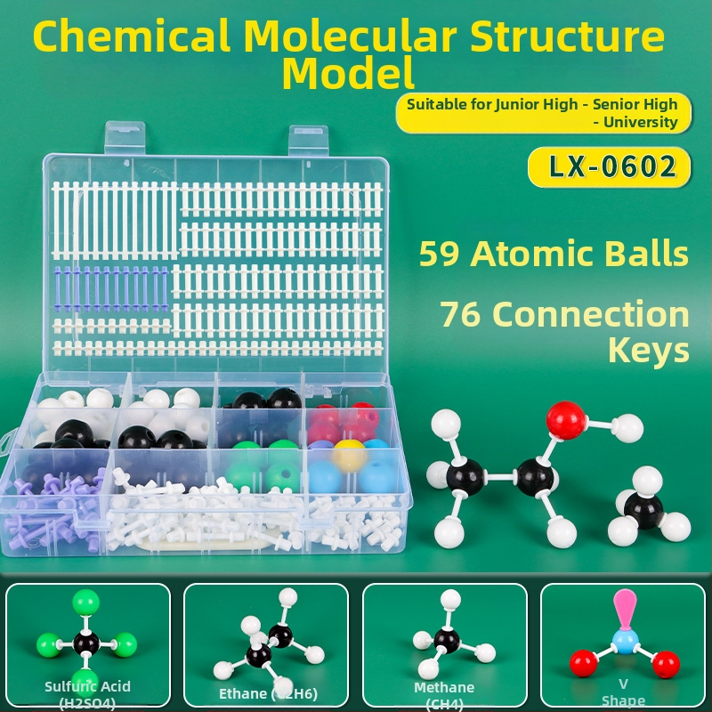Молекулен модел на структурата, топка-пръчка модел, демонстративно учебно помагало за органични молекули в кристална форма, пластмаса, 540 g