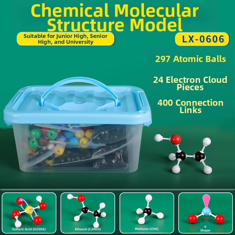 Молекулен модел на структурата, топка-пръчка модел, демонстративно учебно помагало за органични молекули в кристална форма, пластмаса, 540 g