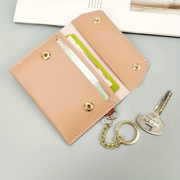 Hoshino női PU bőr kártyatartó és érmés pénztárca - Mini utazási ID táska, városi egyszerű stílus, egyszínű, poliészter bélés, lopás elleni védelem