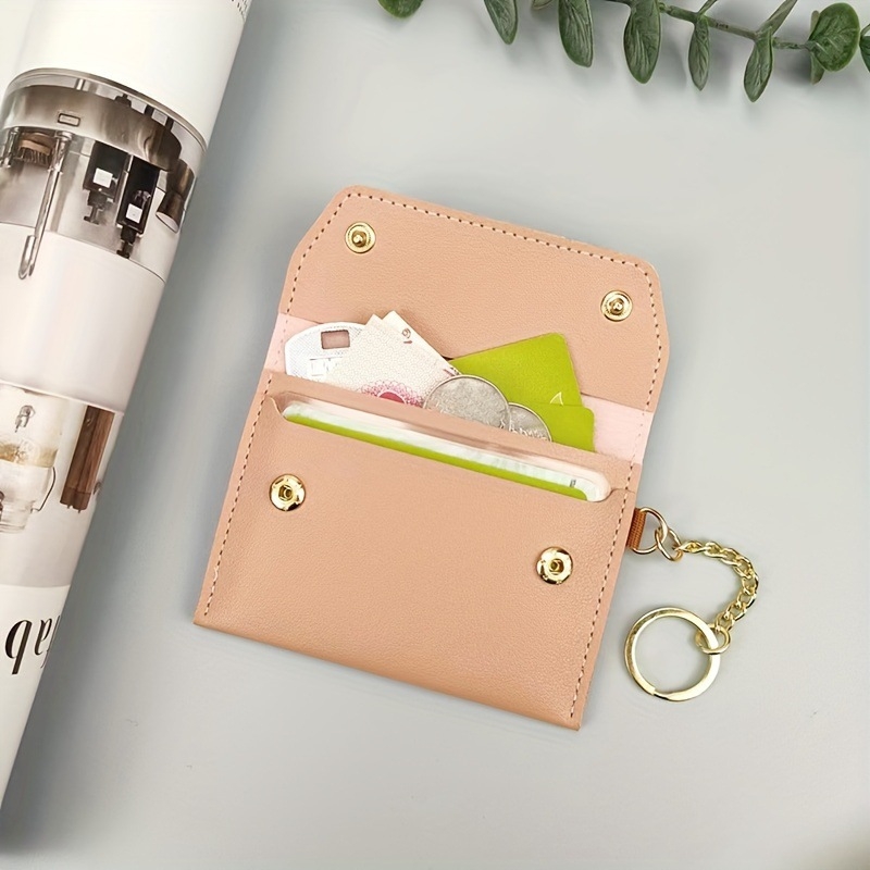 Hoshino női PU bőr kártyatartó és érmés pénztárca - Mini utazási ID táska, városi egyszerű stílus, egyszínű, poliészter bélés, lopás elleni védelem