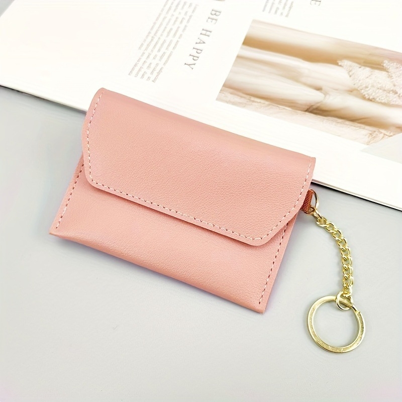 Hoshino női PU bőr kártyatartó és érmés pénztárca - Mini utazási ID táska, városi egyszerű stílus, egyszínű, poliészter bélés, lopás elleni védelem