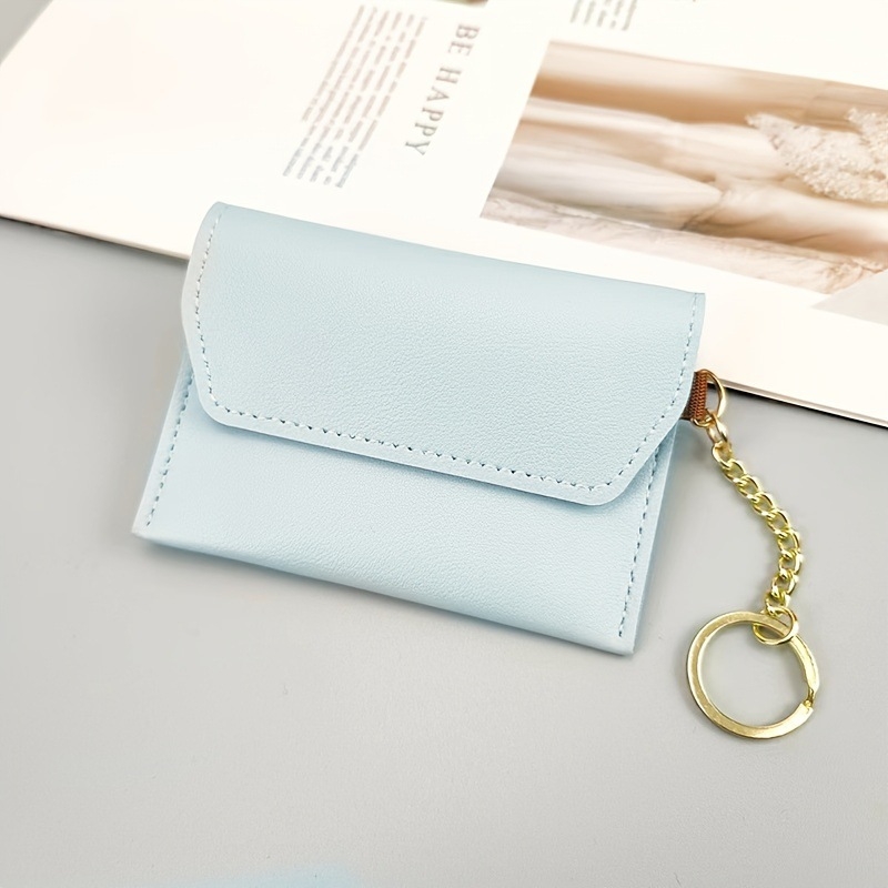 Hoshino női PU bőr kártyatartó és érmés pénztárca - Mini utazási ID táska, városi egyszerű stílus, egyszínű, poliészter bélés, lopás elleni védelem