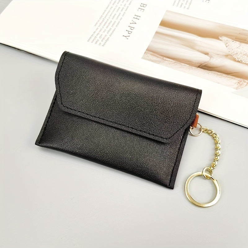 Hoshino női PU bőr kártyatartó és érmés pénztárca - Mini utazási ID táska, városi egyszerű stílus, egyszínű, poliészter bélés, lopás elleni védelem