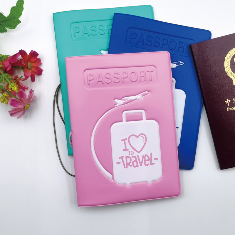 Pases turētājs ar ģeometrisku rakstu no PVC, iekšējā odere no sintētiskās ādas, ielas stila ceļojumu dokumentu soma