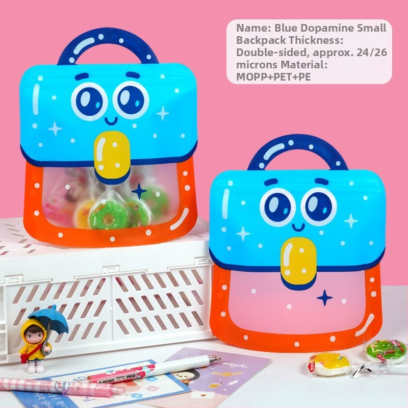 Чантичка за закуски с цип, мил карикатурен дизайн, подаръчна чанта, ръчно рисуван стил, персонализирана опаковка