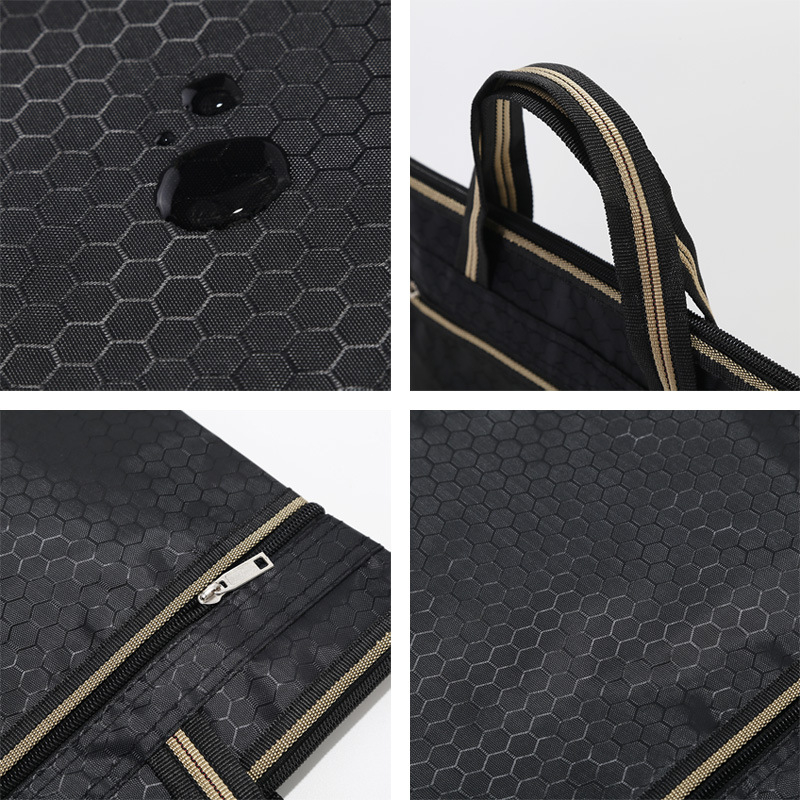 Водоустойчива чанта за документи от оксфордска материя, двойно отделение, цип, за офисни файлове и срещи