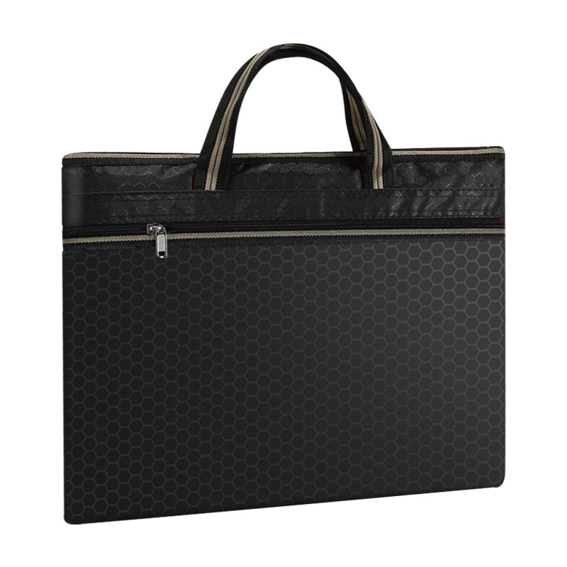 Водоустойчива чанта за документи от оксфордска материя, двойно отделение, цип, за офисни файлове и срещи