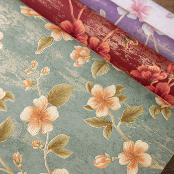 Опаковъчна хартия за подаръци с релефни флорални мотиви в ретро стил, специална хартия; толеранс ±2 см; подаръчна опаковка