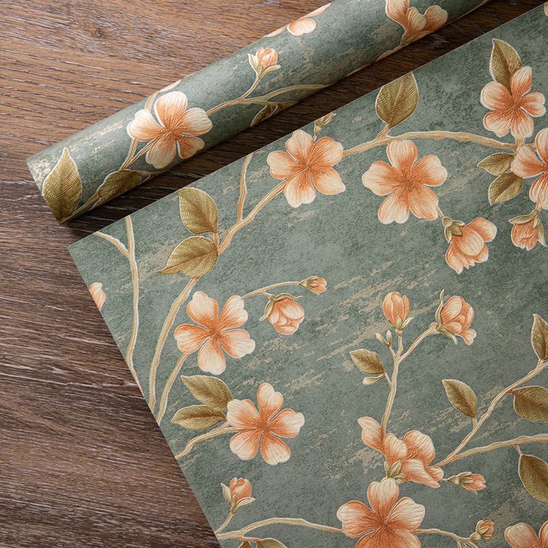 Опаковъчна хартия за подаръци с релефни флорални мотиви в ретро стил, специална хартия; толеранс ±2 см; подаръчна опаковка