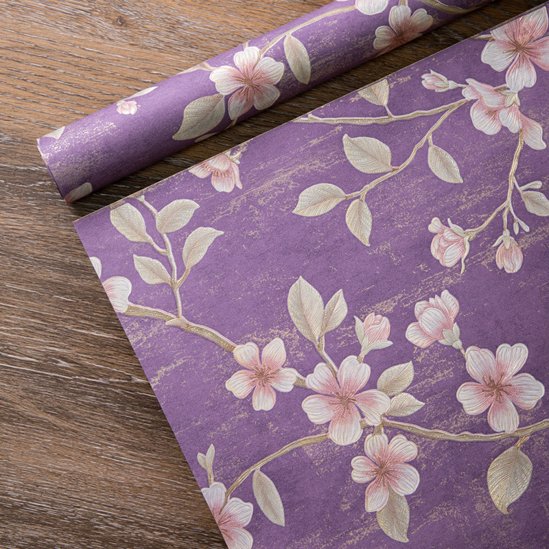 Опаковъчна хартия за подаръци с релефни флорални мотиви в ретро стил, специална хартия; толеранс ±2 см; подаръчна опаковка