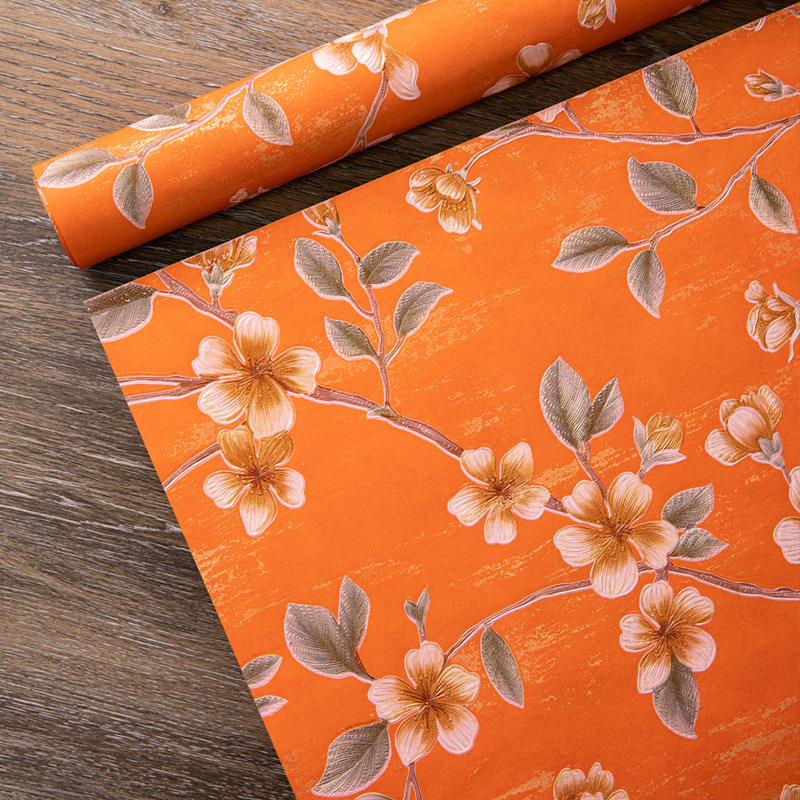 Опаковъчна хартия за подаръци с релефни флорални мотиви в ретро стил, специална хартия; толеранс ±2 см; подаръчна опаковка