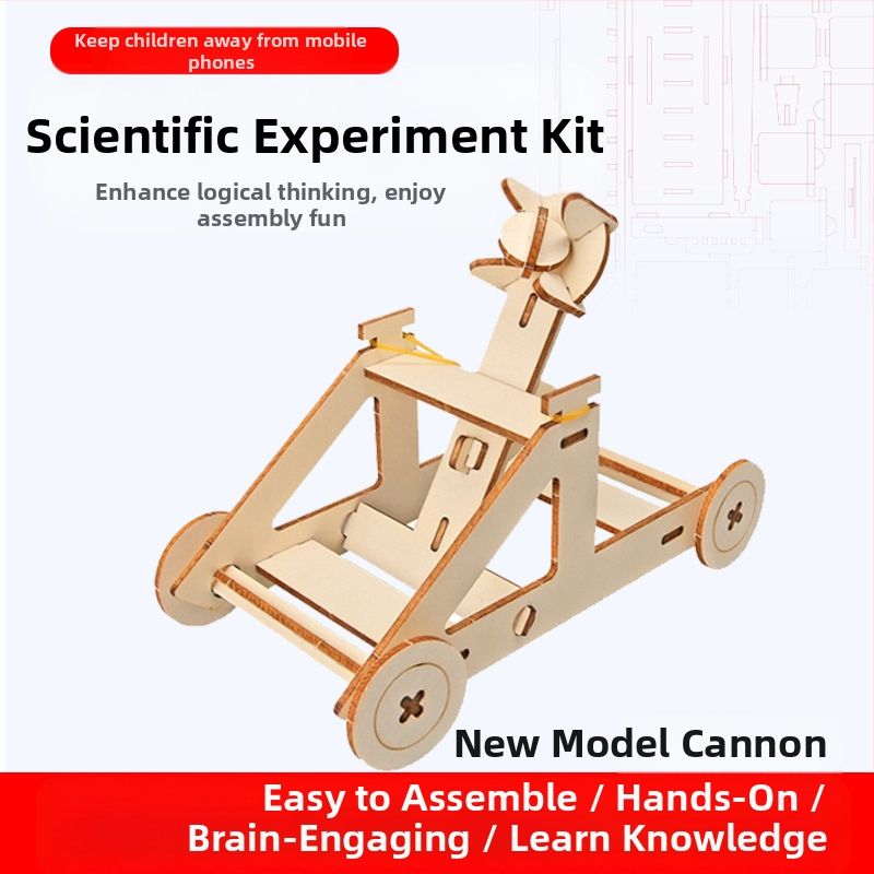 Дървен комплект за научни експерименти по физика за DIY изобретения, неелектрически, многофункционален, за деца 7-14 години