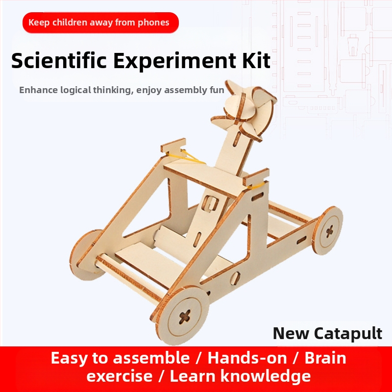 Medinis mokslinių eksperimentų rinkinys DIY fiziniams išradimams, neelektrinis, daugiafunkcinis, amžius 7-14 metų