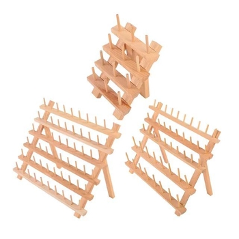 Grove ξύλινο σταντ για ρολά κλωστής – επιτραπέζιος φορητός οργανωτής, μονοεπίπεδη κατασκευή