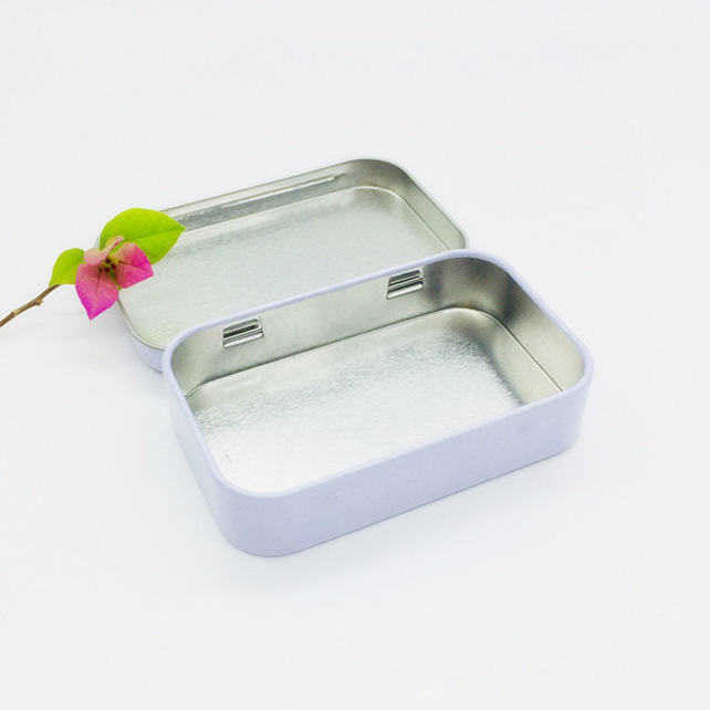 Мини флип метална кутия за бижута и опаковки, квадратна, цинкова ламарина, печат с четири цвята, отпечатано лого, персонализирани размери