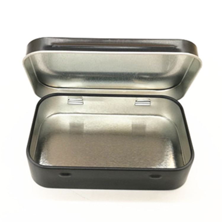 Мини флип метална кутия за бижута и опаковки, квадратна, цинкова ламарина, печат с четири цвята, отпечатано лого, персонализирани размери