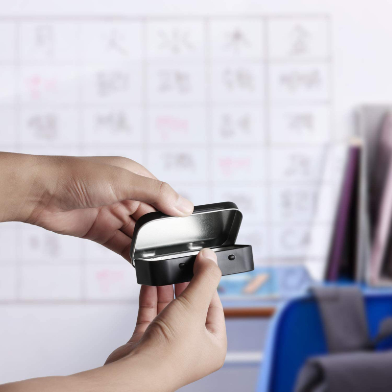 Мини флип метална кутия за бижута и опаковки, квадратна, цинкова ламарина, печат с четири цвята, отпечатано лого, персонализирани размери