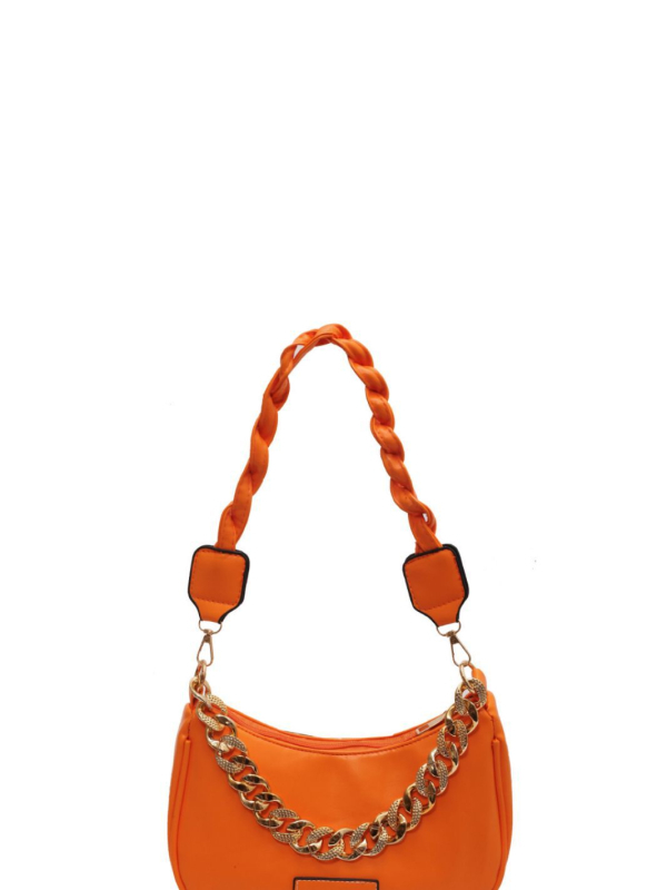 Geantă de umăr — Simplitate urbană; Material PU; Formă tip pernă; Închidere cu fermoar; Căptușeală PU