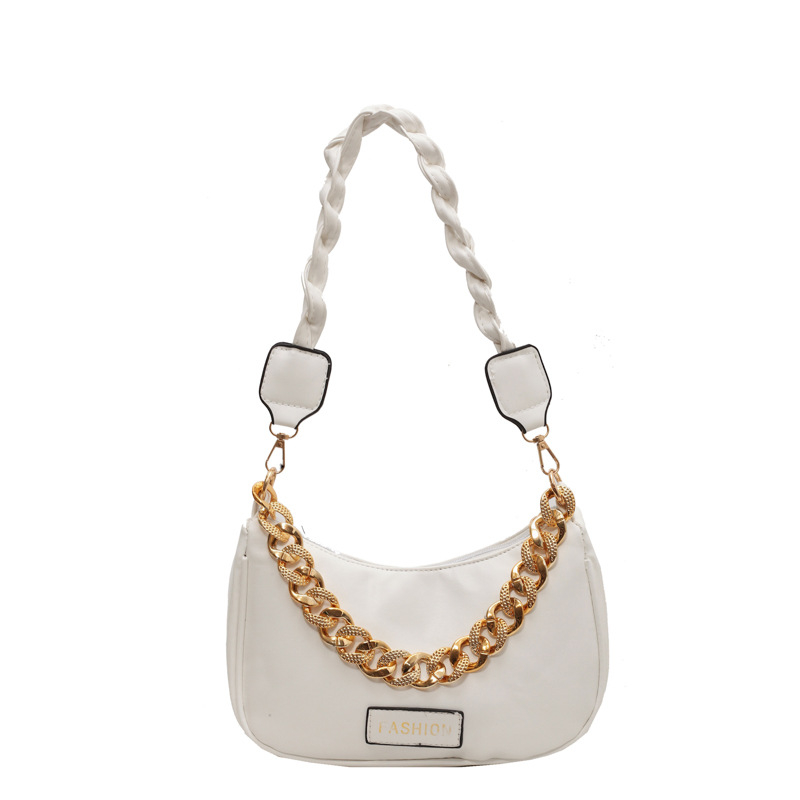 Geantă de umăr — Simplitate urbană; Material PU; Formă tip pernă; Închidere cu fermoar; Căptușeală PU