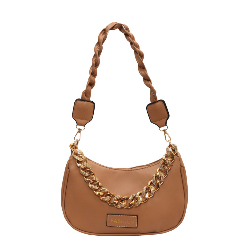 Geantă de umăr — Simplitate urbană; Material PU; Formă tip pernă; Închidere cu fermoar; Căptușeală PU