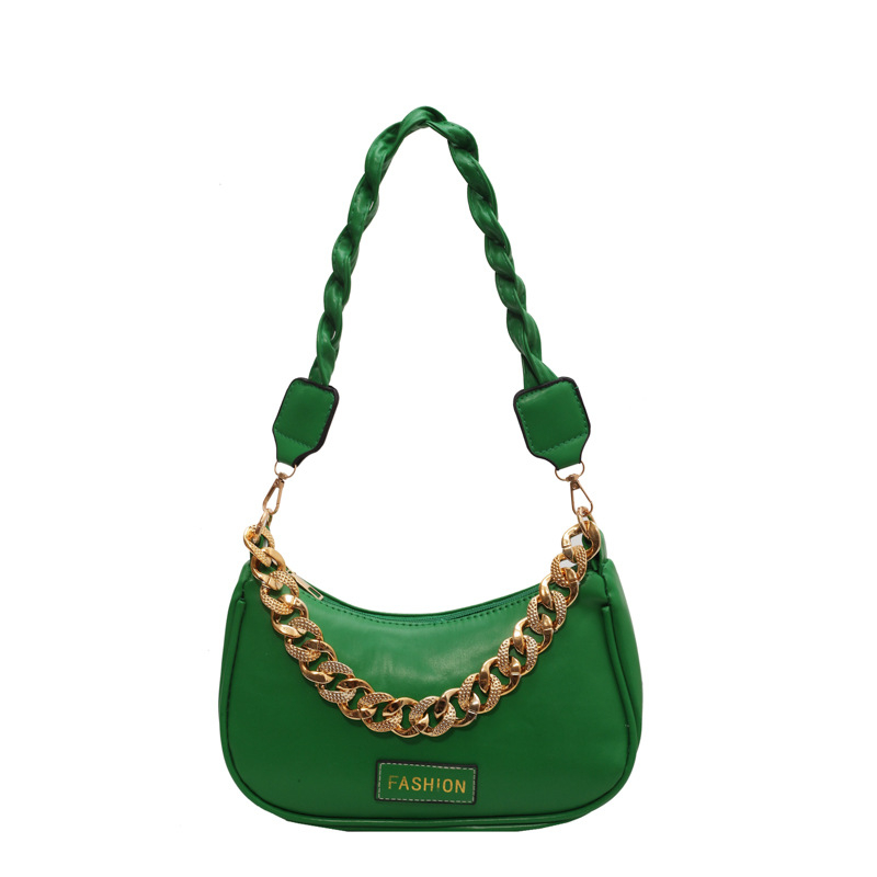 Geantă de umăr — Simplitate urbană; Material PU; Formă tip pernă; Închidere cu fermoar; Căptușeală PU