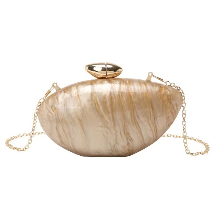 Geantă de umăr din acril, stil european și american, formă ovală asemănătoare oului, închidere magnetică, buzunar pentru telefon