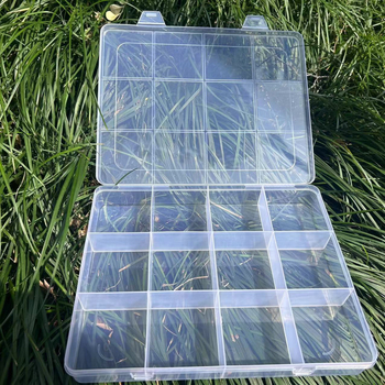 Κιβώτιο αποθήκευσης γραφείου με 12 διαμερίσματα για κάρτες, PP πλαστικό, διαφανές, με διαχωριστικά, δυνατότητα στοίβαξης, χωρητικότητα 1,6 L