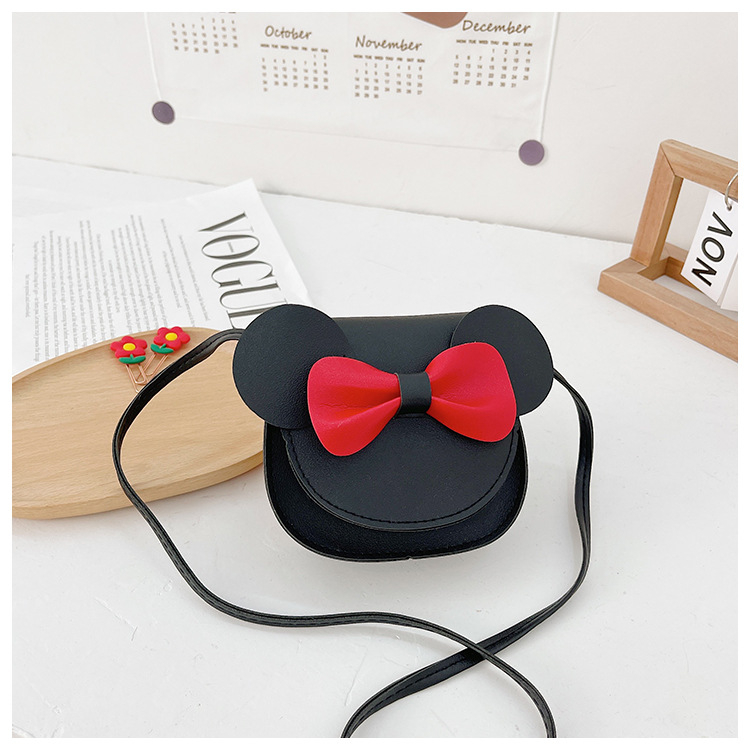 Παιδική PU crossbody τσάντα με φιόγκο, σχέδιο Κινούμενων Σχεδίων για νηπιαγωγείο