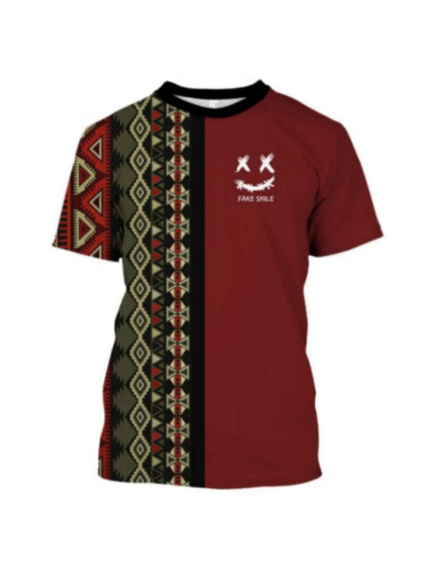 T shirt širokog kroja s 3D kamuflažnim printom, kratki rukavi, okrugli izrez, poliester materijal, digitalni tisak