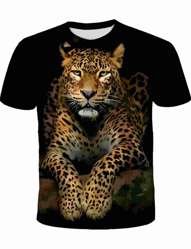 T shirt širokog kroja s 3D kamuflažnim printom, kratki rukavi, okrugli izrez, poliester materijal, digitalni tisak