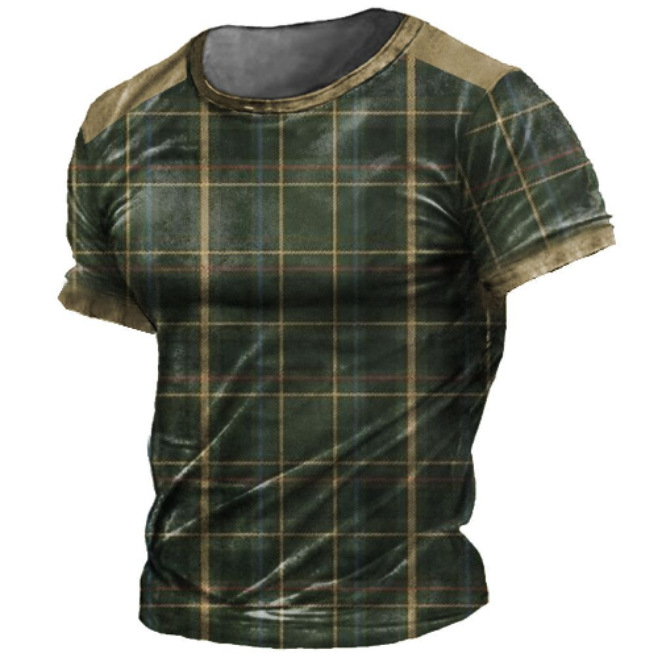 T shirt širokog kroja s 3D kamuflažnim printom, kratki rukavi, okrugli izrez, poliester materijal, digitalni tisak
