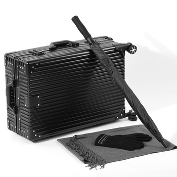 Valiză de călătorie complet din aluminiu pentru afaceri, corp din aliaj aluminiu-magneziu, încuciătoare TSA, roți universale, design dreptunghiular