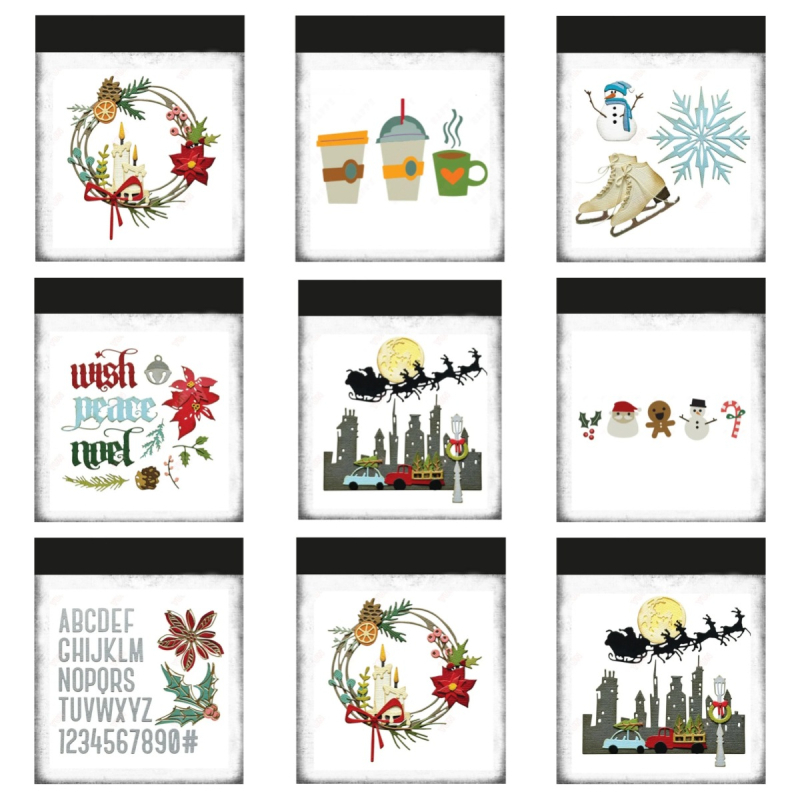 Metalni die-cut kalup s motivom snježnog čovjeka i zvončića, prozirna silikonska pečat za DIY dnevnik, marka TINYBEE, ugljični čelik, elektroplating