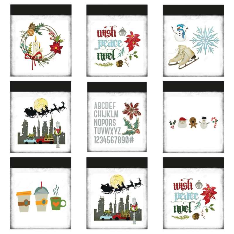 Metalni die-cut kalup s motivom snježnog čovjeka i zvončića, prozirna silikonska pečat za DIY dnevnik, marka TINYBEE, ugljični čelik, elektroplating